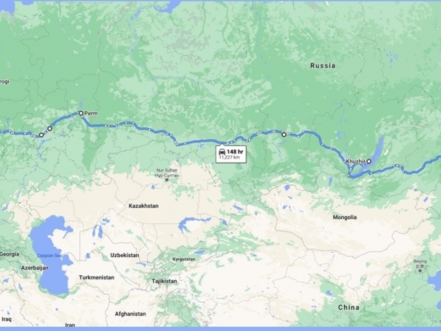 Map of Russia from St.Petersburg to Vladivostok Map of Russia from St.Petersburg to Vladivostok